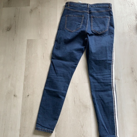 Zara High Rise Side Stripe Skinny Jeans Dark Wash size 10 - Picture 15 of 15
